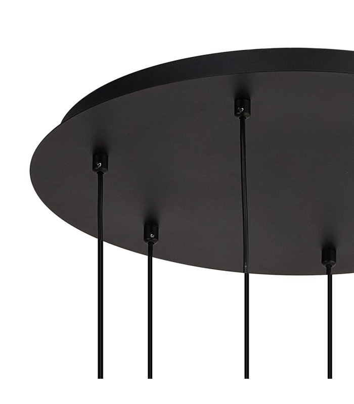 Keene 40cm 6 Light G9 2.5m Round Multiple Pendant Satin Black / Smoke Crystal Shade-4