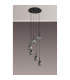 Keene 40cm 6 Light G9 2.5m Round Multiple Pendant Satin Black / Smoke Crystal Shade-10