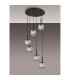 Keene 40cm 6 Light G9 2.5m Round Multiple Pendant Sand Black / Clear Crystal Shade-3
