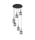 Keene 40cm 6 Light G9 2.5m Round Multiple Pendant Sand Black / Clear Crystal Shade-4