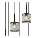 Keene 40cm 6 Light G9 2.5m Round Multiple Pendant Sand Black / Clear Crystal Shade-5