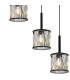 Keene 40cm 6 Light G9 2.5m Round Multiple Pendant Sand Black / Clear Crystal Shade-7
