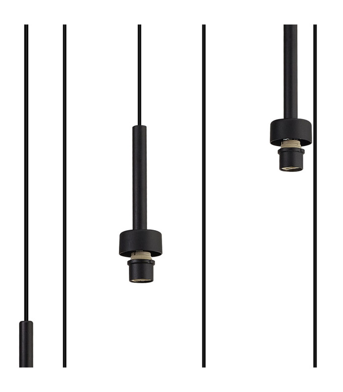 Keene 40cm 6 Light G9 2.5m Round Multiple Pendant Sand Black / Clear Crystal Shade-9