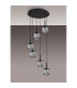 Keene 40cm 6 Light G9 2.5m Round Multiple Pendant Sand Black / Clear Crystal Shade-12