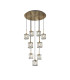 Keene 50cm 9 Light G9 2.5m Round Multiple Pendant Antique Brass / Clear Crystal Shade-1