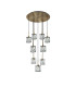 Keene 50cm 9 Light G9 2.5m Round Multiple Pendant Antique Brass / Clear Crystal Shade-5