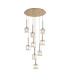 Keene 50cm 9 Light G9 2.5m Round Multiple Pendant French Gold / Clear Crystal Shade-1
