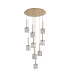 Keene 50cm 9 Light G9 2.5m Round Multiple Pendant French Gold / Clear Crystal Shade-4