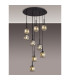 Keene 50cm 9 Light G9 2.5m Round Multiple Pendant Satin Black / Smoke Crystal Shade-3