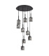 Keene 50cm 9 Light G9 2.5m Round Multiple Pendant Satin Black / Smoke Crystal Shade-4