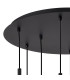 Keene 50cm 9 Light G9 2.5m Round Multiple Pendant Satin Black / Smoke Crystal Shade-5