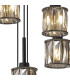 Keene 50cm 9 Light G9 2.5m Round Multiple Pendant Satin Black / Smoke Crystal Shade-6
