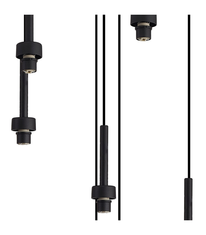 Keene 50cm 9 Light G9 2.5m Round Multiple Pendant Satin Black / Smoke Crystal Shade-8