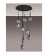 Keene 50cm 9 Light G9 2.5m Round Multiple Pendant Satin Black / Smoke Crystal Shade-11