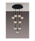 Keene 50cm 9 Light G9 2.5m Round Multiple Pendant Sand Black / Clear Crystal Shade-3