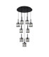 Keene 50cm 9 Light G9 2.5m Round Multiple Pendant Sand Black / Clear Crystal Shade-5
