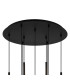 Keene 50cm 9 Light G9 2.5m Round Multiple Pendant Sand Black / Clear Crystal Shade-6