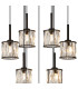 Keene 50cm 9 Light G9 2.5m Round Multiple Pendant Sand Black / Clear Crystal Shade-7