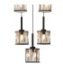 Keene 50cm 9 Light G9 2.5m Round Multiple Pendant Sand Black / Clear Crystal Shade-8