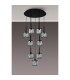 Keene 50cm 9 Light G9 2.5m Round Multiple Pendant Sand Black / Clear Crystal Shade-13