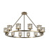 Keene 105.8cm 12 Light Round G9 Telescopic Light Antique Brass / Clear Crystal Shade-1