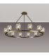 Keene 105.8cm 12 Light Round G9 Telescopic Light Antique Brass / Clear Crystal Shade-3