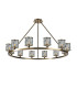 Keene 105.8cm 12 Light Round G9 Telescopic Light Antique Brass / Clear Crystal Shade-4