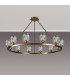 Keene 105.8cm 12 Light Round G9 Telescopic Light Antique Brass / Clear Crystal Shade-10
