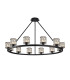 Keene 105.8cm 12 Light Round G9 Telescopic Light Sand Black / Clear Crystal Shade-1