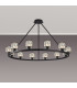 Keene 105.8cm 12 Light Round G9 Telescopic Light Sand Black / Clear Crystal Shade-3
