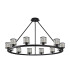Keene 105.8cm 12 Light Round G9 Telescopic Light Sand Black / Clear Crystal Shade-5