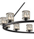 Keene 105.8cm 12 Light Round G9 Telescopic Light Sand Black / Clear Crystal Shade-7