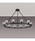 Keene 105.8cm 12 Light Round G9 Telescopic Light Sand Black / Clear Crystal Shade-10