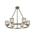 Keene 70.8cm 6 Light Round G9 Telescopic Light Antique Brass / Clear Crystal Shade-1