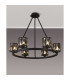 Keene 70.8cm 6 Light Round G9 Telescopic Light Sand Black / Clear Crystal Shade-3