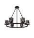 Keene 70.8cm 6 Light Round G9 Telescopic Light Sand Black / Clear Crystal Shade-4