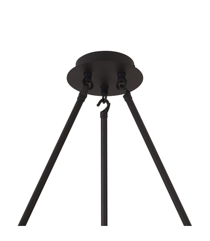 Keene 70.8cm 6 Light Round G9 Telescopic Light Sand Black / Clear Crystal Shade-5