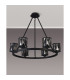 Keene 70.8cm 6 Light Round G9 Telescopic Light Sand Black / Clear Crystal Shade-10