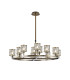 Keene 90.8cm 8 + 4 Light Round G9 Telescopic Light Antique Brass / Clear Crystal Shade-1