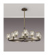 Keene 90.8cm 8 + 4 Light Round G9 Telescopic Light Antique Brass / Clear Crystal Shade-3