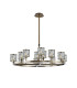 Keene 90.8cm 8 + 4 Light Round G9 Telescopic Light Antique Brass / Clear Crystal Shade-4