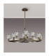 Keene 90.8cm 8 + 4 Light Round G9 Telescopic Light Antique Brass / Clear Crystal Shade-10