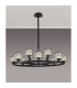 Keene 90.8cm 8 + 4 Light Round G9 Telescopic Light Sand Black / Clear Crystal Shade-3