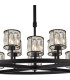 Keene 90.8cm 8 + 4 Light Round G9 Telescopic Light Sand Black / Clear Crystal Shade-6