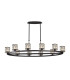 Keene 10 Light Oval G9 Telescopic Light Sand Black / Clear Crystal Shade-1