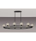 Keene 10 Light Oval G9 Telescopic Light Sand Black / Clear Crystal Shade-3
