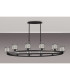 Keene 10 Light Oval G9 Telescopic Light Sand Black / Clear Crystal Shade-10