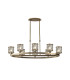Keene 8 Light Oval G9 Telescopic Light Antique Brass / Clear Crystal Shade-1