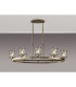 Keene 8 Light Oval G9 Telescopic Light Antique Brass / Clear Crystal Shade-3