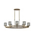 Keene 8 Light Oval G9 Telescopic Light Antique Brass / Clear Crystal Shade-4
